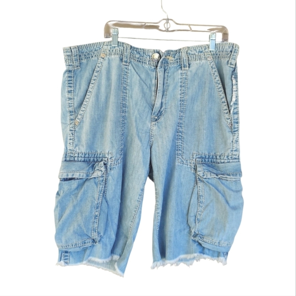 True Religion Big T Cargo Cut Off Shorts